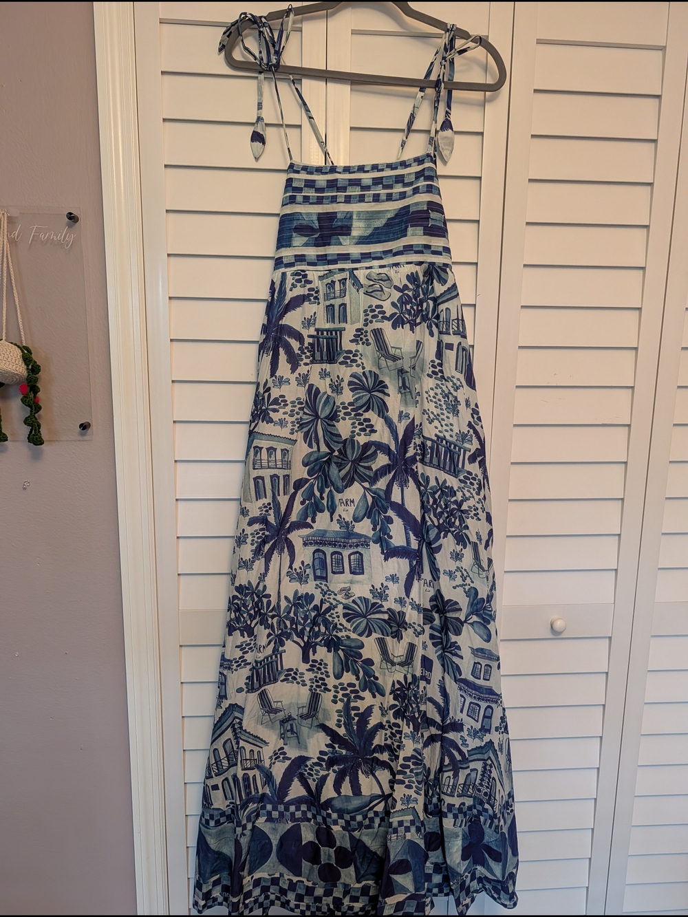 Blue Printed Tie-Strap Maxi Dress - Picture 14 of 16